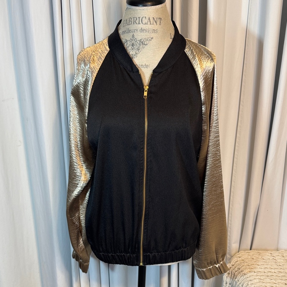 BP Elegant Black and Gold Bomber Jacket